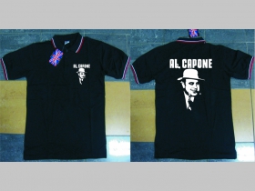 Al Capone čierna polokošela s s dvojitým lemovaním okolo límčekov a rukávov  Top kvalita, materiál 60%bavlna 40%polyester